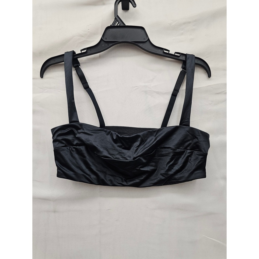 Womens Bandeau Bralette Black Nylon Blend Casual Size Large